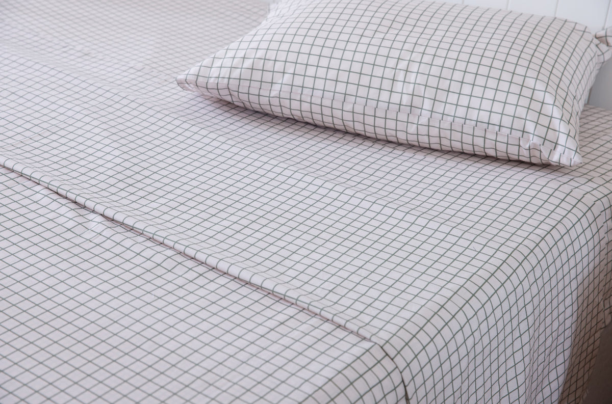 Bed Sheets - Fern Grid