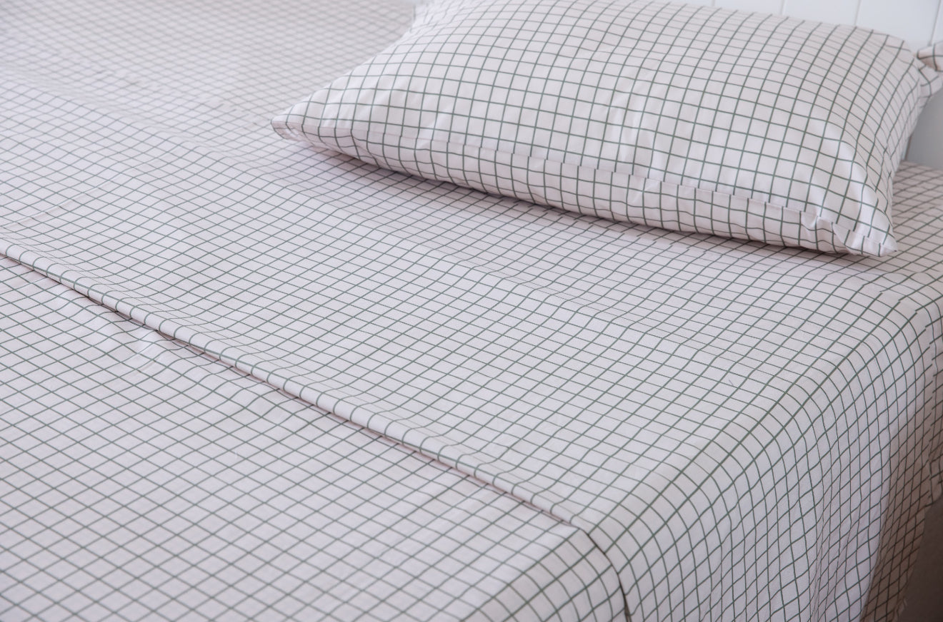 Bed Sheets - Fern Grid